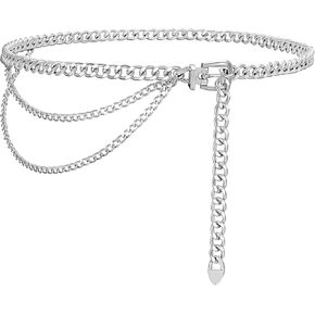 Chain Belt for Women Gold Metal Waist Chain Adjustable Body Waist Link Belts Chunky Chain Belts for Dress Jeans