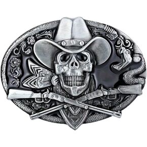 Skull Belt Buckle Western Cowboy Belt Buckles Novelty Skeleton Belt Buckle for Men Women