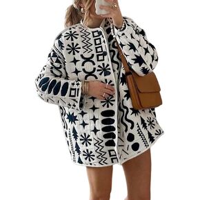 Yimoon Women's Quilted Puffer Jacket Lightweight Floral Print Padded Coat Button Down Puffy Cardigan Outwear(White-M)