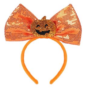 Pumpkin Headband Halloween Hairband Yellow Round Ball Design Spider Head Band Head Wear Gifts for Women Girls Halloween Cosplay Photo Props Hair Accessories