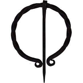 Viking Traders Hand-Forged Medieval design Twisted O shape brooch with clock pin unisex for cloak shawl and scarf