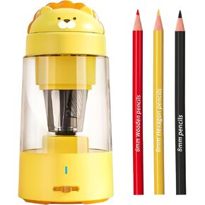 Zmol Automatic Pencil Sharpener for 6-8mm Colored Pencils, Lion Sharpener Rolls in and Out Automatically, Rechargeable, Suitable for Teachers and Students