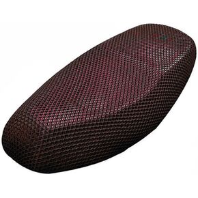 uxcell XXL Black Red Motorcycle Net Mesh Seat Full Cover Breathable Protector Cushion