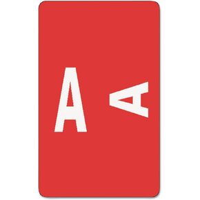 Smead AlphaZ ACCS Color-Coded Alphabetic Label, A, Label Sheet, Red, 100 per Pack (67171), 1" x 1-5/8"