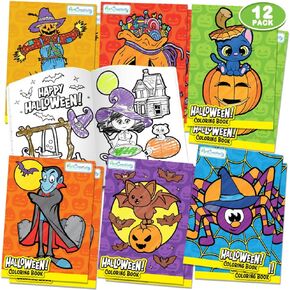 ArtCreativity 12 Pack Halloween Coloring Books Party Favors for Kids - Halloween Non-Candy Treats - Goodie Bag Stuffer Fillers - Boo Basket Stuffers - Halloween Treats for Kids