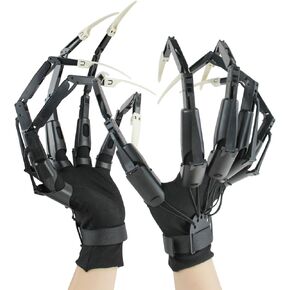 New Articulated Fingers with Fingernails, Articulated Finger Extensions with Gloves, Halloween Finger for Any Costume, Halloween Finger Claws, Need to Assemble Claws Hand, Black Finger+Red Nail
