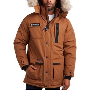 CANADA WEATHER GEAR Men's Parka - Heavyweight Polar Fleece Lined Parka Coat with Faux Fur Hood - Warm Jackets for Men (M-XXL)