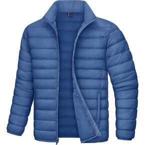 Mens Lightweight Puffer Jackets Warm Puffy Winter Down Jacket Windproof Water Repellent Quilted Coat