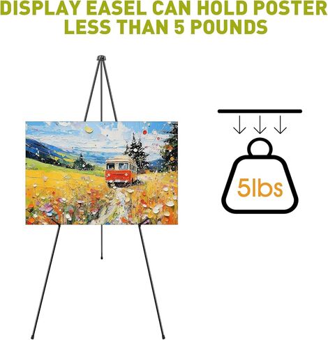 حامل حامل AROIC مقاس 63 بوصة للعرض، حامل معدني محمول قابل للطي، حامل لشعارات الزفاف والفنون والرسم وحوامل أرضية قابلة للتعديل (20 حزمة) in Kuwait