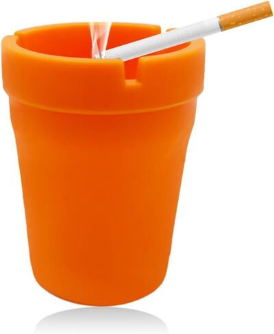 Car Ashtray Container, Cigarette Self-Extinguishing Auto Cup Ash Holder, Portable Custom Plastic Smokeless Bucket Ashtray for Most Vehicles, Universal Car Accessoires (Blue) in Kuwait