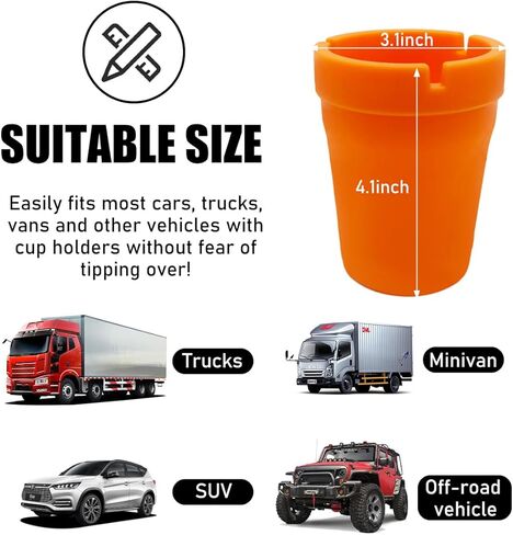 Car Ashtray Container, Cigarette Self-Extinguishing Auto Cup Ash Holder, Portable Custom Plastic Smokeless Bucket Ashtray for Most Vehicles, Universal Car Accessoires (Blue) in Kuwait