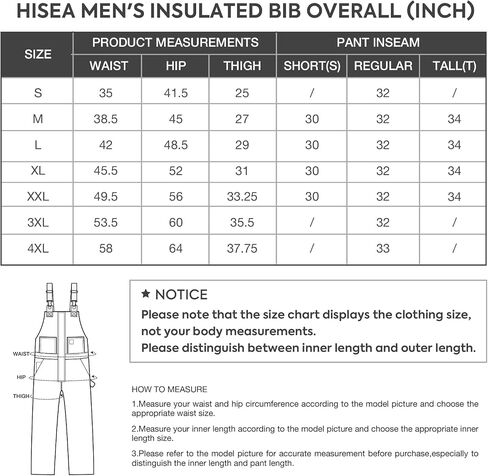 HISEA Men's Insulated Bib Overalls, Winter Water Resistant Duck Canvas Overall, Loose Fit Utility Workwear for Cold Weather in Saudi Arabia