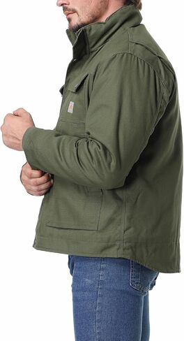 Men's Quilted Flannel Lined Work Coat Wear-resistant Loose Casual Jacket Waterproof Workwear in Saudi Arabia