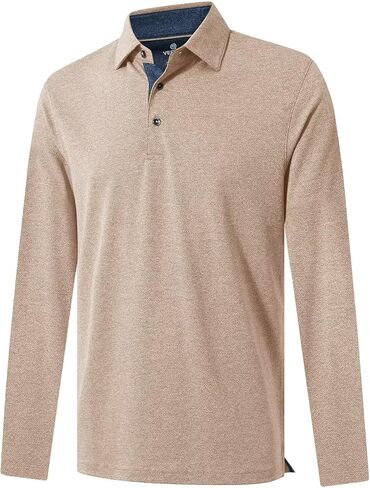 VEBOON Men's Polo Shirts Long and Short Sleeve Cotton Blend Heather Moisture Wicking Casual Collared Shirts in Saudi Arabia