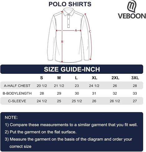 VEBOON Men's Polo Shirts Long and Short Sleeve Cotton Blend Heather Moisture Wicking Casual Collared Shirts in Saudi Arabia