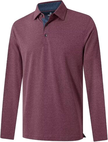VEBOON Men's Polo Shirts Long and Short Sleeve Cotton Blend Heather Moisture Wicking Casual Collared Shirts in Saudi Arabia