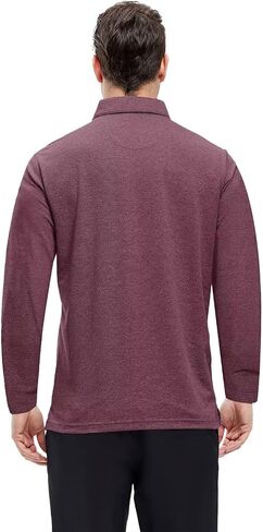 VEBOON Men's Polo Shirts Long and Short Sleeve Cotton Blend Heather Moisture Wicking Casual Collared Shirts in Saudi Arabia