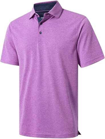VEBOON Men's Polo Shirts Long and Short Sleeve Cotton Blend Heather Moisture Wicking Casual Collared Shirts in Saudi Arabia