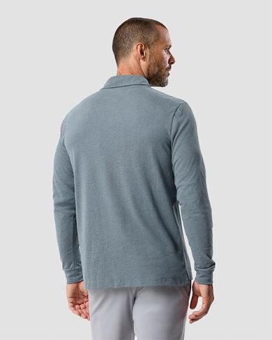 INTO THE AM Long Sleeve Polo Shirts for Men S - 4XL Slim Fit Collared Cotton Blend Full Sleeve Casual Workwear Shirt in Kuwait