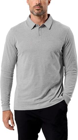 INTO THE AM قمصان بولو بأكمام طويلة للرجال مقاس S - 4XL قميص عمل كاجوال بياقة من القطن وأكمام طويلة in Kuwait