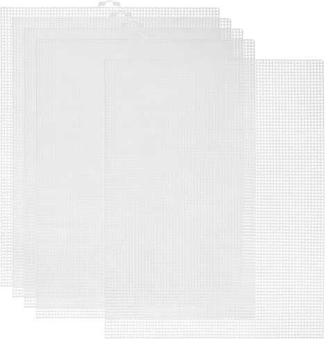 4 Pcs 7 Mesh Plastic Canvas Sheets White Eye Mesh for Embroidery Plastic Mesh Canvas Sheets Plastic Canvas for Acrylic Yarn Crafting Knit Crochet Projects and Make Aquarium Dividers (13.18x10.24 Inch) in Saudi Arabia