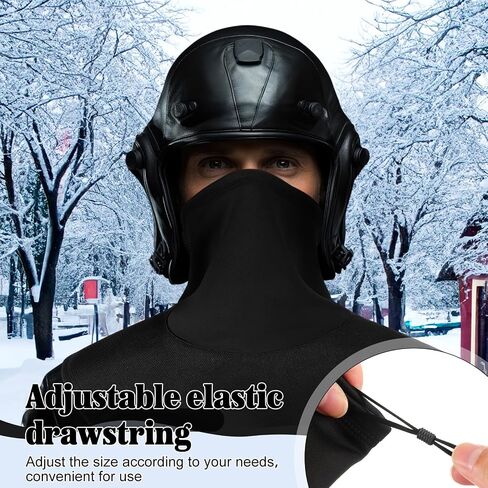 JaGely 2 PCS Motorcycle Neck Warmer Black Motorcycle Half Face Mask Ski Mask Neck Gaiter Winter Face Cover Scarf Windproof Neck Warmer for Men Women Cycling Skiing Fishing Hiking in Saudi Arabia