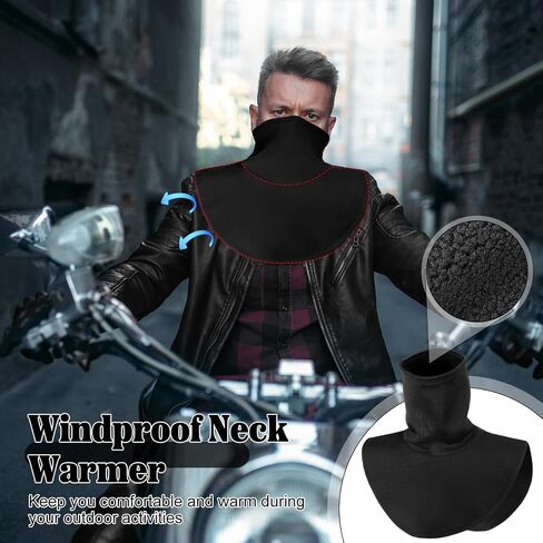 JaGely 2 PCS Motorcycle Neck Warmer Black Motorcycle Half Face Mask Ski Mask Neck Gaiter Winter Face Cover Scarf Windproof Neck Warmer for Men Women Cycling Skiing Fishing Hiking in Saudi Arabia