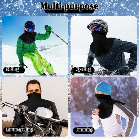 JaGely 2 PCS Motorcycle Neck Warmer Black Motorcycle Half Face Mask Ski Mask Neck Gaiter Winter Face Cover Scarf Windproof Neck Warmer for Men Women Cycling Skiing Fishing Hiking in Saudi Arabia