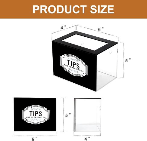جرة طرف أكريليك المال عملة دلو 6 "× 4" × 5 "صندوق التبرع لمطعم نادل الموسيقيين حاوية تخزين الأموال in Saudi Arabia