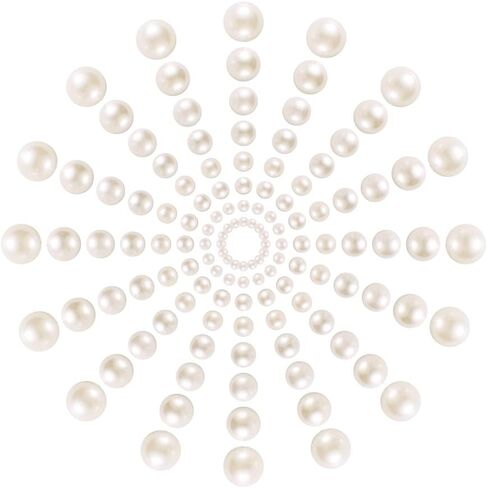 DECORA 500pcs Ivory Flat Back Cabochons Half-round Pearl for Wedding Decoration Assorted Sizes in Saudi Arabia