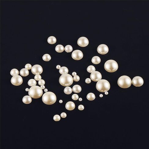 DECORA 500pcs Ivory Flat Back Cabochons Half-round Pearl for Wedding Decoration Assorted Sizes in Saudi Arabia