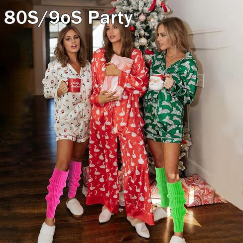 Buauty Leg Warmers for Women 80s 90s Outfit Fashion Neon Ribbed Leg Socks Fashion Y2k Neon Accessories Sports Yoga (2 Pairs) in Saudi Arabia