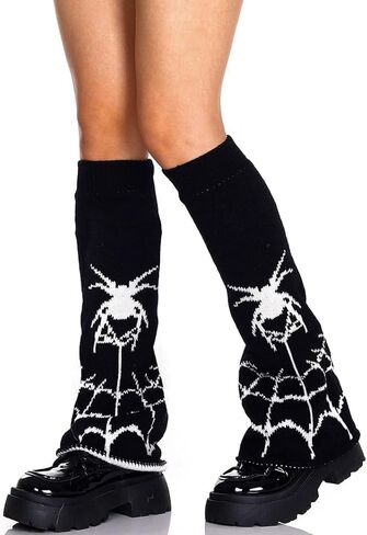 CanB Y2k Leg Warmers Halloween Leg Warmers Spider Knit Socks Cosplay Leg Cover Stockings Two Side Wear Gothic Leg Warmers in Kuwait