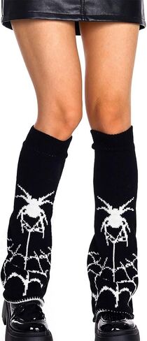 CanB Y2k Leg Warmers Halloween Leg Warmers Spider Knit Socks Cosplay Leg Cover Stockings Two Side Wear Gothic Leg Warmers in Kuwait