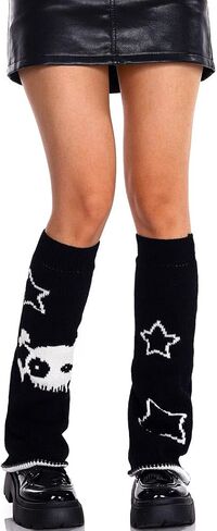 CanB Y2k Leg Warmers Halloween Leg Warmers Spider Knit Socks Cosplay Leg Cover Stockings Two Side Wear Gothic Leg Warmers in Kuwait