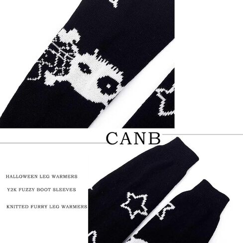 CanB Y2k Leg Warmers Halloween Leg Warmers Spider Knit Socks Cosplay Leg Cover Stockings Two Side Wear Gothic Leg Warmers in Kuwait