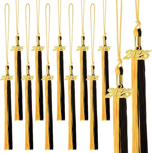 12 Pieces Graduation Tassel with 2024 Charm for Graduation Cap, Charm Graduation Tassel Decorations for Graduation Ceremony Graduation Party Supplies Accessories(Black, 2024) in Kuwait