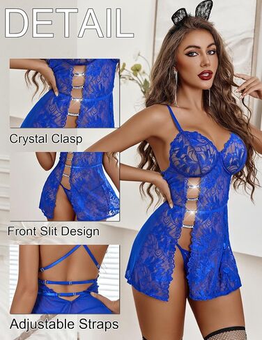 Avidlove Womens Lingerie Lace Babydoll Lingerie for Women Cute Dress with Thongs Chemise Nightwear Sleepwear in Saudi Arabia