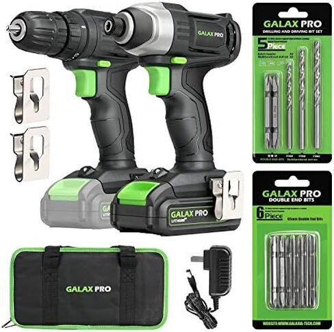 GALAX PRO Impact Driver 20 V Lithium Ion 1/4 "Hex Wireless Driver مع ضوء عمل LED، 6 قطع مفك براغي، سرعة متغيرة (0-2800 دورة في الدقيقة) - بطارية 1.3 أمبير وشاحن متضمن in Saudi Arabia