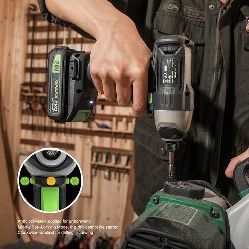 GALAX PRO Impact Driver 20 V Lithium Ion 1/4 "Hex Wireless Driver مع ضوء عمل LED، 6 قطع مفك براغي، سرعة متغيرة (0-2800 دورة في الدقيقة) - بطارية 1.3 أمبير وشاحن متضمن in Saudi Arabia