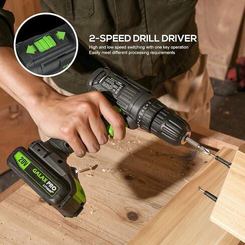 GALAX PRO Impact Driver 20 V Lithium Ion 1/4 "Hex Wireless Driver مع ضوء عمل LED، 6 قطع مفك براغي، سرعة متغيرة (0-2800 دورة في الدقيقة) - بطارية 1.3 أمبير وشاحن متضمن in Saudi Arabia