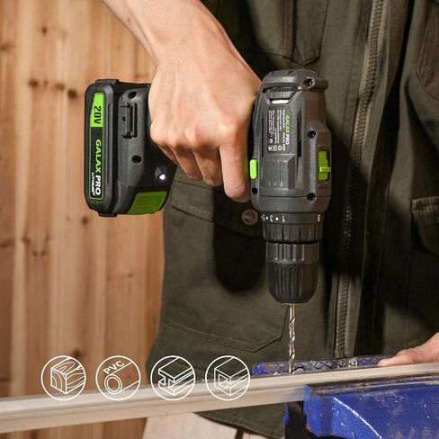 GALAX PRO Impact Driver 20 V Lithium Ion 1/4 "Hex Wireless Driver مع ضوء عمل LED، 6 قطع مفك براغي، سرعة متغيرة (0-2800 دورة في الدقيقة) - بطارية 1.3 أمبير وشاحن متضمن in Saudi Arabia