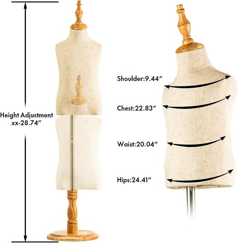 Kids Mannequin Mannequin Child Display Body Bust Forms Child Dress Form with Wood Stand for Clothing Dress Jewelry Display (4 Years Old) in Saudi Arabia