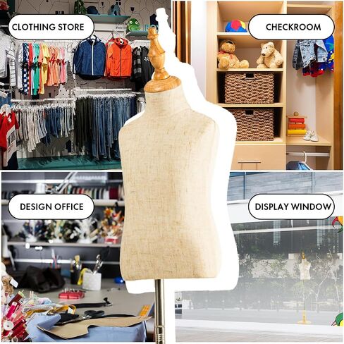 Kids Mannequin Mannequin Child Display Body Bust Forms Child Dress Form with Wood Stand for Clothing Dress Jewelry Display (4 Years Old) in Saudi Arabia
