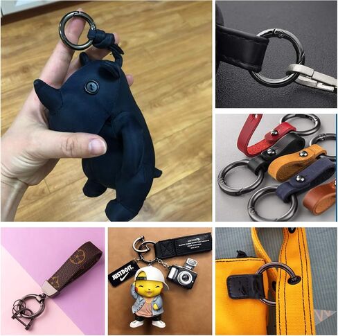 50 PCS Spring O Ring 28mm Round Spring Snap Hooks Clip 5 Color Round Carabiner Snap Clip Spring Keyring Buckle for Bags, Purses in Kuwait