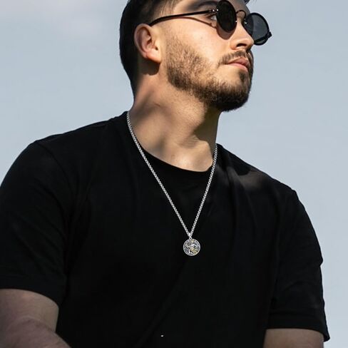 Poseidon Necklace 925 Sterling SIlver Amulet Medal Jewelry Pendant Necklaces for Men Women Friends Birthday Holiday Anniversary Christmas in Saudi Arabia
