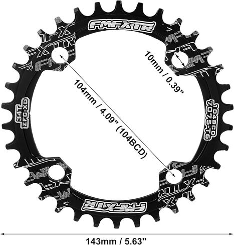 X AUTOHAUX 104mm 4 Holes Aluminum Alloy Bicycle Bike Round Narrow Wide Chainring Crankset Tooth Plate in Saudi Arabia