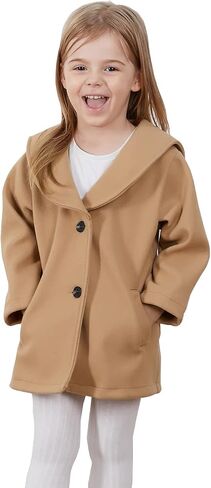 Goodplayer Baby Boy Girl Coat Toddler Pea Coat Fall Winter Jacket Outerwear for Baby Buttons Coat Clothes in Saudi Arabia