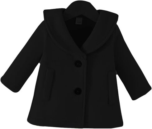 Goodplayer Baby Boy Girl Coat Toddler Pea Coat Fall Winter Jacket Outerwear for Baby Buttons Coat Clothes in Kuwait