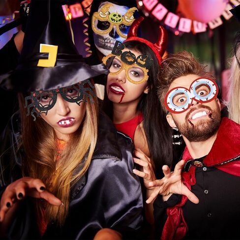 Dohia Halloween Eyeglasses Glitter Halloween Party Glasses Plastic Party Glasses Funny Party Decorations ST1-WSJYJ in Saudi Arabia